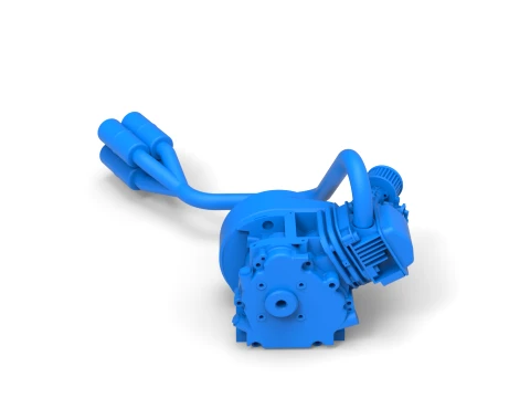 Engine of Quarter Midget Scale 1 to 16 3D Print Model