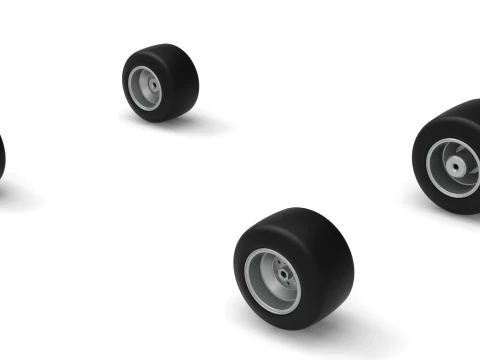 Wheel Set of Quarter Midget Scale 1 to 16 3D Print Model