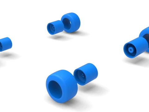 Wheel Set of Quarter Midget Scale 1 to 16 3D Print Model