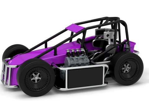 Three Quarter Midget Scale 1 to 25 3D Print Model