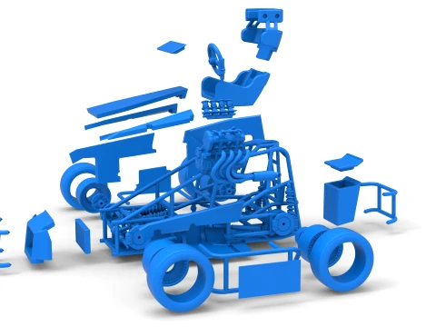 Three Quarter Midget Scale 1 to 25 3D Print Model