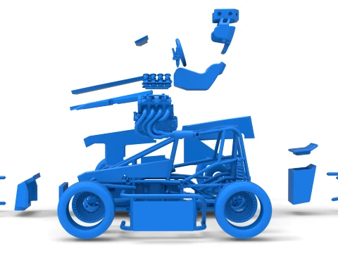 Three Quarter Midget Scale 1 to 25 3D Print Model