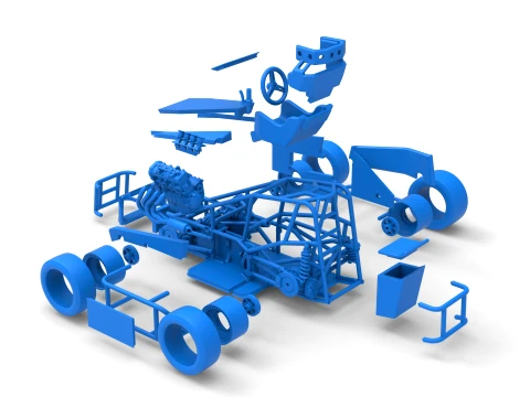 Three Quarter Midget Scale 1 to 25 3D Print Model