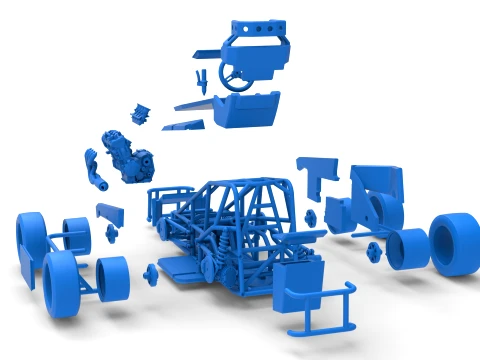 Three Quarter Midget Scale 1 to 25 3D Print Model