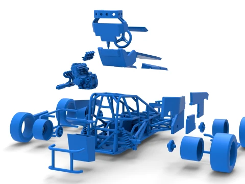 Three Quarter Midget Scale 1 to 25 3D Print Model