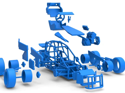 Three Quarter Midget Scale 1 to 25 3D Print Model