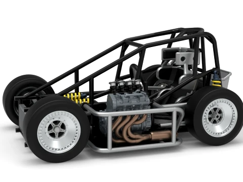 Three Quarter Midget Base Scale 1 to 25 3D Print Model