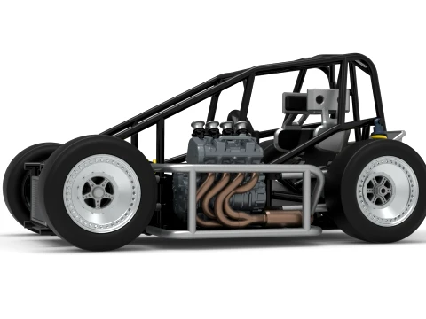 Three Quarter Midget Base Scale 1 to 25 3D Print Model