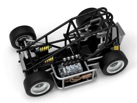 Three Quarter Midget Base Scale 1 to 25 3D Print Model
