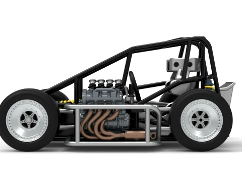 Three Quarter Midget Base Scale 1 to 25 3D Print Model