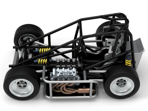 Three Quarter Midget Base Scale 1 to 25 3D Print Model