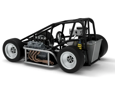 Three Quarter Midget Base Scale 1 to 25 3D Print Model