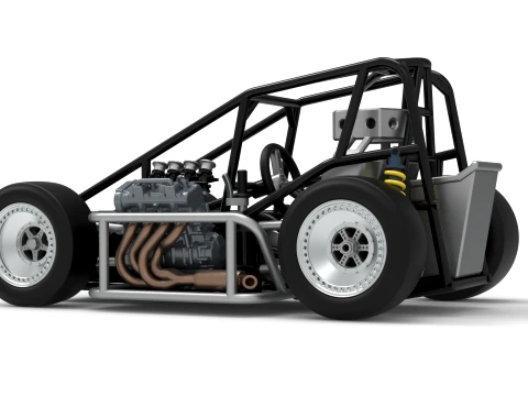Three Quarter Midget Base Scale 1 to 25 3D Print Model