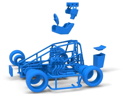 Three Quarter Midget Base Scale 1 to 25 3D Print Model