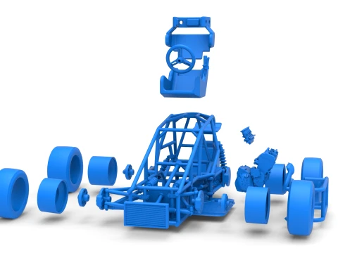 Three Quarter Midget Base Scale 1 to 25 3D Print Model