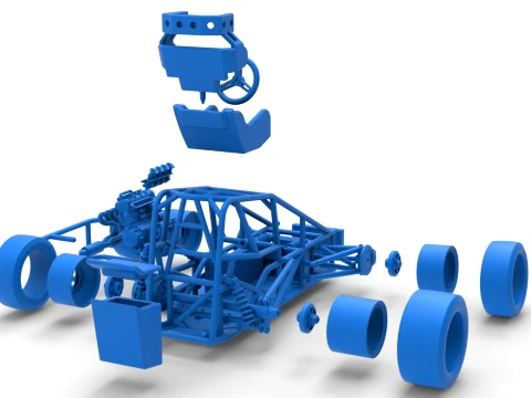 Three Quarter Midget Base Scale 1 to 25 3D Print Model