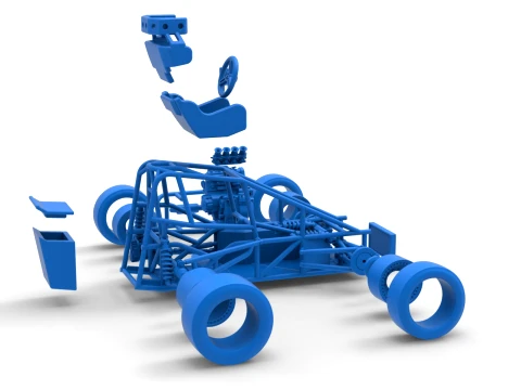 Three Quarter Midget Base Scale 1 to 25 3D Print Model
