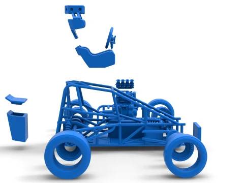 Three Quarter Midget Base Scale 1 to 25 3D Print Model