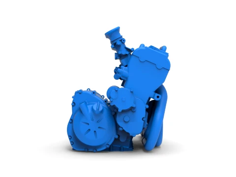 Engine of Three Quarter Midget Scale 1 to 25 3D Print Model