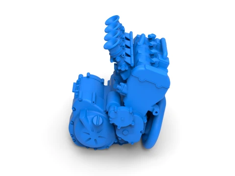 Engine of Three Quarter Midget Scale 1 to 25 3D Print Model