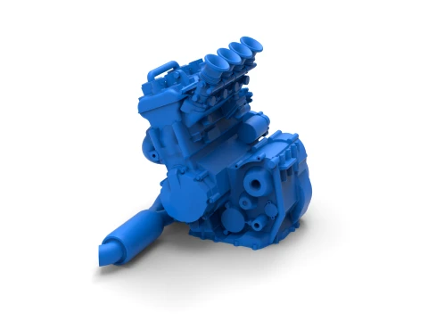 Engine of Three Quarter Midget Scale 1 to 25 3D Print Model