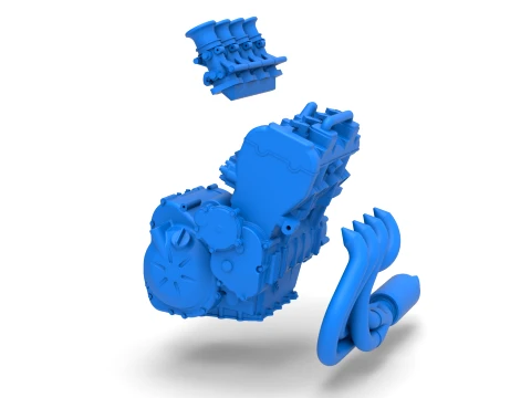 Engine of Three Quarter Midget Scale 1 to 25 3D Print Model