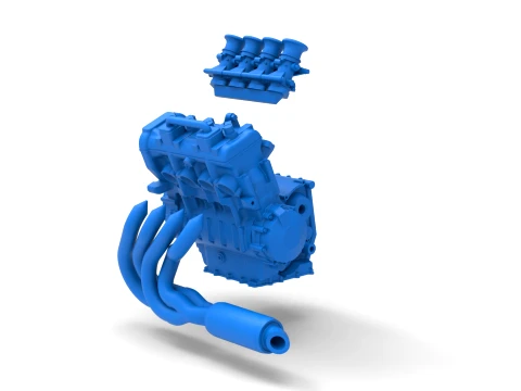 Engine of Three Quarter Midget Scale 1 to 25 3D Print Model