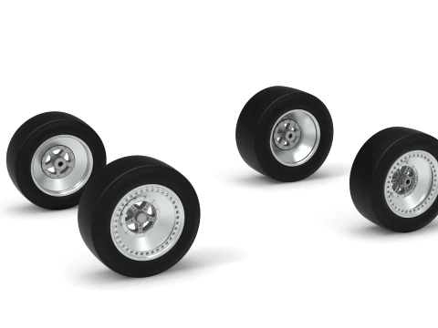 Wheel Set of Three Quarter Midget Scale 1 to 25 3D Print Model