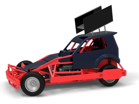 New Zealand Superstock car while turning Version 5 Scale 1 to 25 3D Print Model