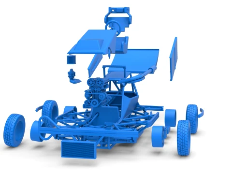 BriSCA Formula 2 Stock Car Scale 1 to 25 3D Print Model