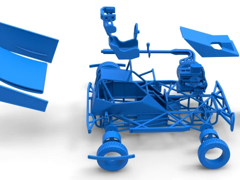 BriSCA Formula 2 Stock Car Scale 1 to 25 3D Print Model