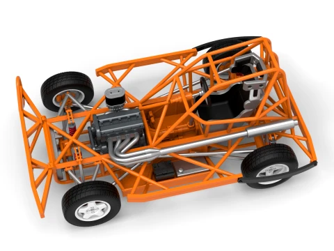 BriSCA Formula 2 Stock Car Base Scale 1 to 25 3D Print Model