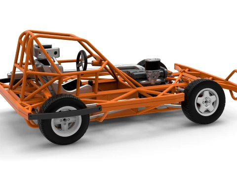 BriSCA Formula 2 Stock Car Base Scale 1 to 25 3D Print Model