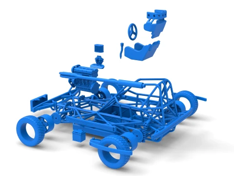 BriSCA Formula 2 Stock Car Base Scale 1 to 25 3D Print Model