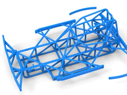 Frame of BriSCA Formula 2 Stock Car Scale 1 to 25 3D Print Model
