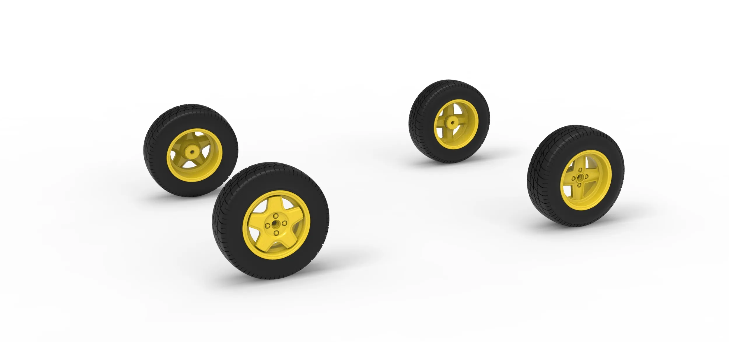 Wheel set of BriSCA Formula 2 Stock Car Scale 1 to 25 3D Print Model .c4d .max .obj .3ds .fbx .stl .blend 