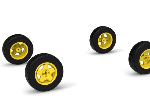 Wheel set of BriSCA Formula 2 Stock Car Scale 1 to 25 3D Print Model