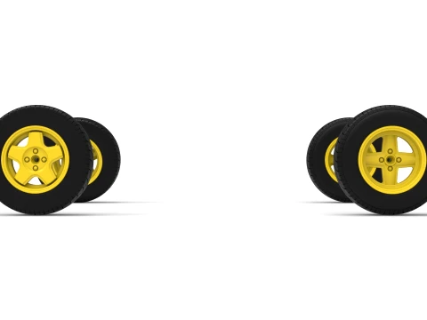 Wheel set of BriSCA Formula 2 Stock Car Scale 1 to 25 3D Print Model