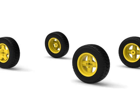 Wheel set of BriSCA Formula 2 Stock Car Scale 1 to 25 3D Print Model