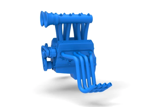 Engine V8 for vintage dragster Version 11 Scale 1 to 25 3D Print Model