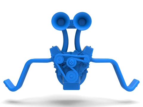Engine V8 for vintage dragster Version 11 Scale 1 to 25 3D Print Model