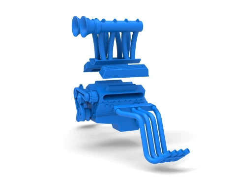 Engine V8 for vintage dragster Version 11 Scale 1 to 25 3D Print Model