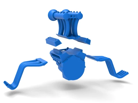 Engine V8 for vintage dragster Version 11 Scale 1 to 25 3D Print Model