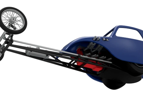 Front engine old school dragster with shell Version 13 Scale 1 to 25 3D Print Model