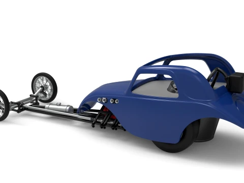 Front engine old school dragster with shell Version 13 Scale 1 to 25 3D Print Model