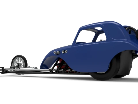 Front engine old school dragster with shell Version 13 Scale 1 to 25 3D Print Model