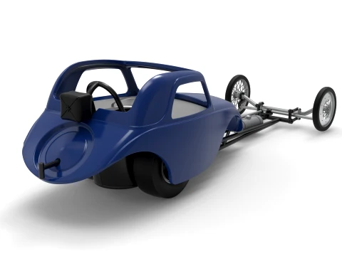 Front engine old school dragster with shell Version 13 Scale 1 to 25 3D Print Model