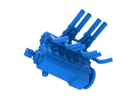 Engine of Vintage dragster Scale 1 to 25 3D Print Model