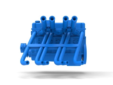 Engine of Vintage dragster Scale 1 to 25 3D Print Model