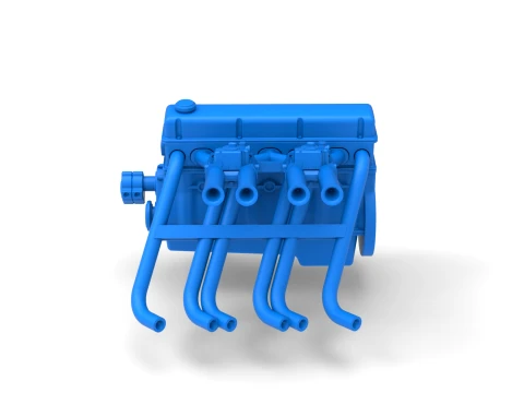 Engine of Vintage dragster Scale 1 to 25 3D Print Model